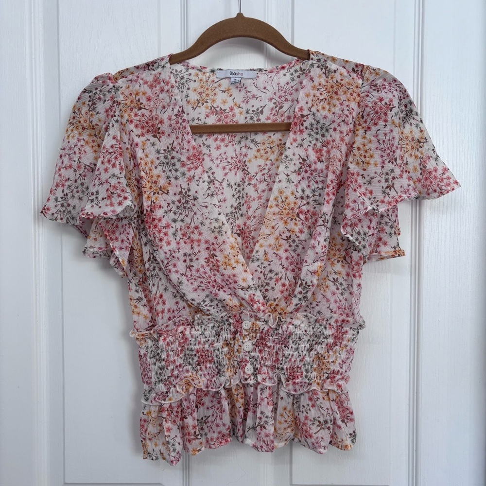 Floral Smocked Peplum Blouse | Blāshé S